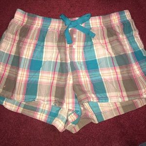 Sleep shorts blue plaid size M